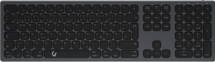 Actual product image KeySonic Full-Size Aluminum Keyboard, Bluetooth® & RF, for Win & macOS (DE, Wireless)