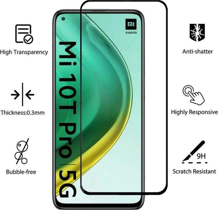Produktbild Screenguard Xiaomi Mi 10T Pro Full Screen Panzerglas Schutzfolie 2.5D 9H (1 Stück, Xiaomi Mi 10T Pro)