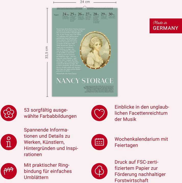 Actual product image Der Musik Kalender Wochenkalender 2026