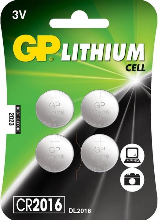 Produktbild GP Batteries Lithium CR2016 (4 Stk., CR2016, 90 mAh)