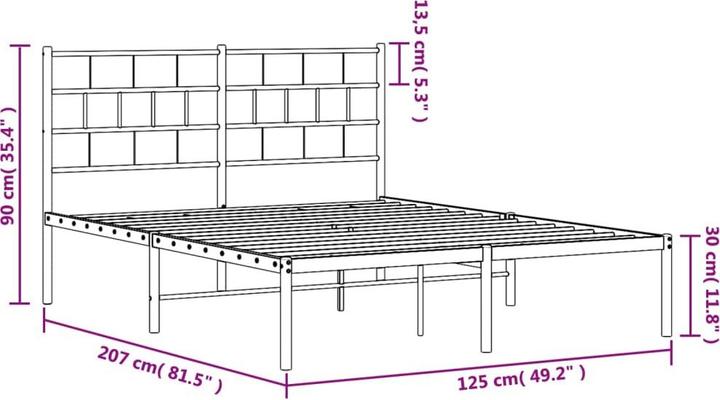 Image du produit vidaXL Metall Bettgestell (180 x 200 cm)