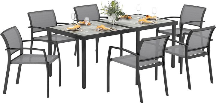 Produktbild Outsunny Gartenmöbel-Set Stahl, Kunststoff Grau