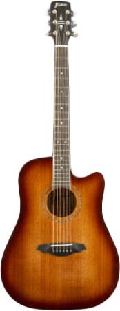Framus FD 14 M Dreadnought with Cutaway & Presys II EQ (Western guitar, Mahogany sides and back (Entandrophragma cylindricum), Tigerstripe Ebony fingerboard, Tigerstripe Ebony bridge, compensated bone bar, Ebony bridge pins, Bone saddle, solid mahogany top (Entandrophragma cylindricum))