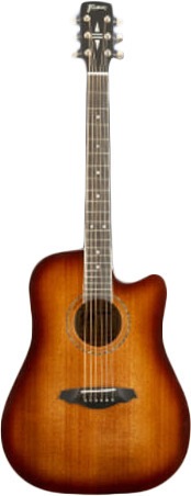 Actual product image Framus FD 14 M Dreadnought with Cutaway & Presys II EQ (Western guitar, Mahogany sides and back (Entandrophragma cylindricum), Tigerstripe Ebony fingerboard, Tigerstripe Ebony bridge, compensated bone bar, Ebony bridge pins, Bone saddle, solid mahogany top (Entandrophragma cylindricum))