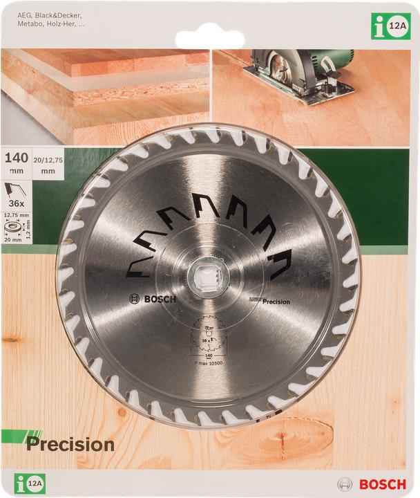 Produktbild Bosch Zubehör Kreissägeblatt PRECISION D= 140 mm Bohrung= 20 mm Z= 36