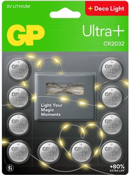 Image du produit GP Batteries GP Ultra Plus 10pcs CR2032 batteries + 2m Light string (10 pcs, CR3032)