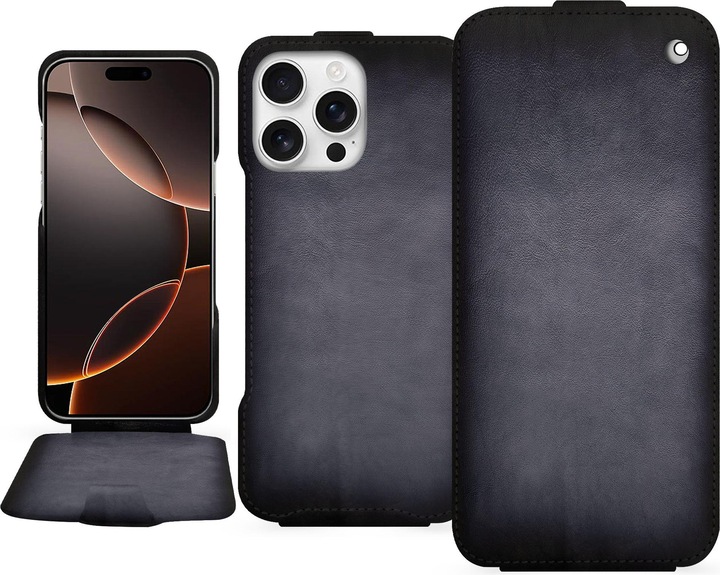 Noreve Lederschutzhülle vertikal (Apple iPhone 16 Pro)