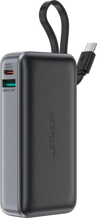 Acefast M7-10000 PD30W Powerbank with Built-in Cable - Black (10000 mAh, 30 W, 37 Wh)