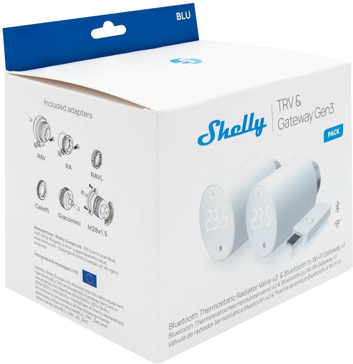 Image du produit Shelly BLU TRV x2 + BLU Gateway Gen3