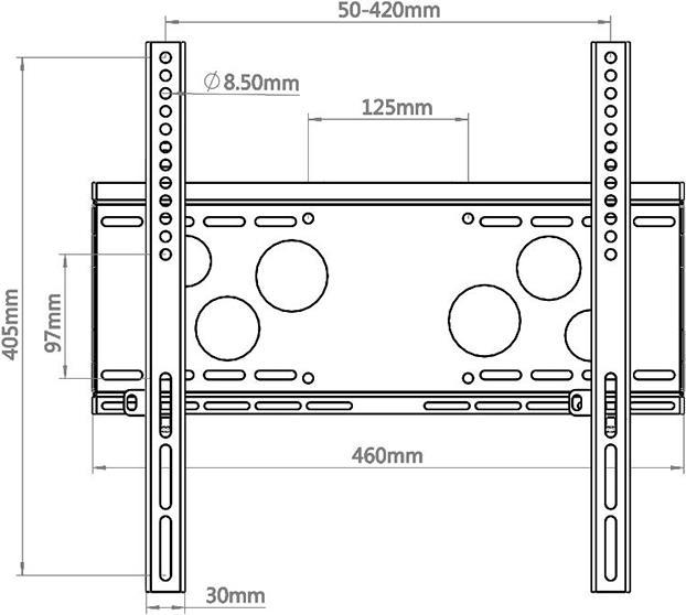 Produktbild Hagor WH 50 F-HD starre Wandhalterung 81 bis 139cm 32-55 Zoll VESA max 400x400 max Tragl 125kg Wandabst... (Wand, 55", 125 kg)