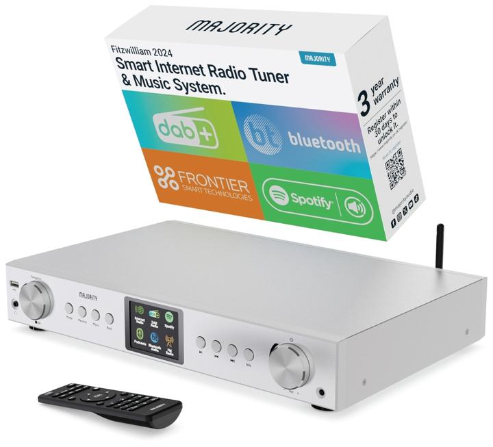 Produktbild Majority Fitzwilliam 2024 Silver DAB+ Radio (Internetradio, DAB+, DAB, FM, Bluetooth)