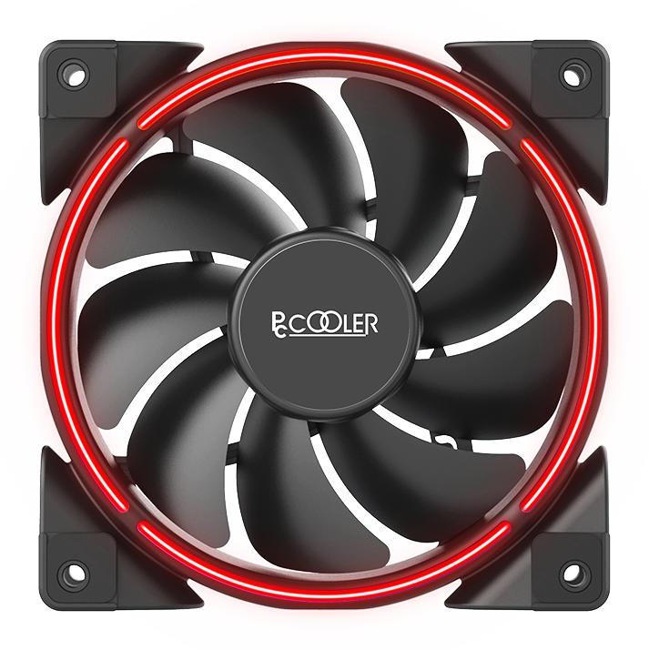 Actual product image Pccooler CORONA with red lighting (120 mm)