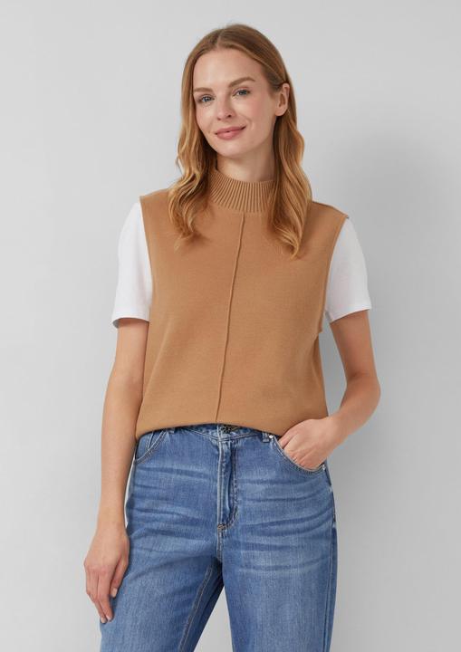 Produktbild s.Oliver Sweatshirt Ärmelloses Sweatshirt mit geripptem Stehkragen (42)