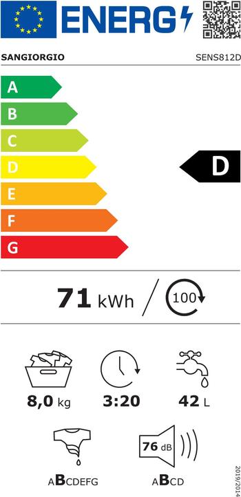 Energie-Label SanGiorgio SENS812D (8 kg, Links)