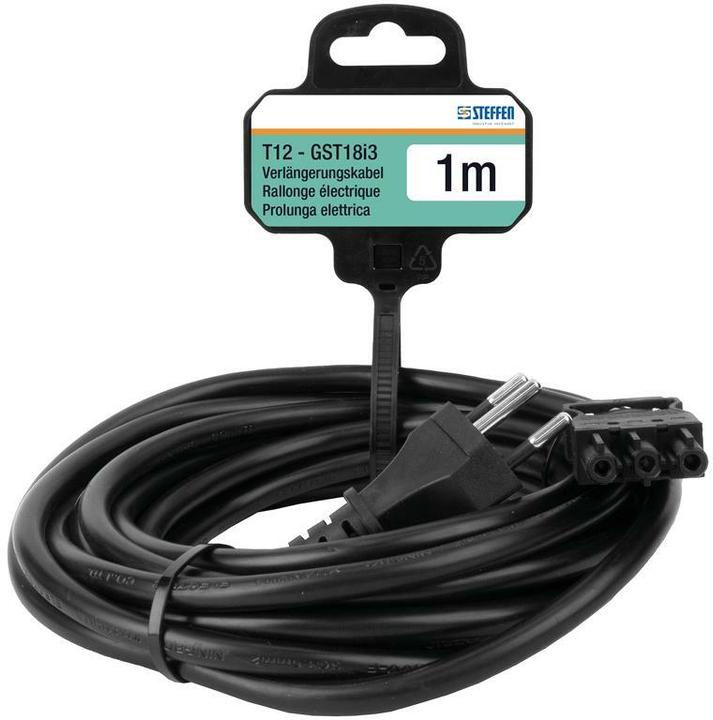 Immagine prodotto Steffen Verlängerungskabel Td 3x1.5mm² 1m T12-GST18i3 sw (1 m, GST18)