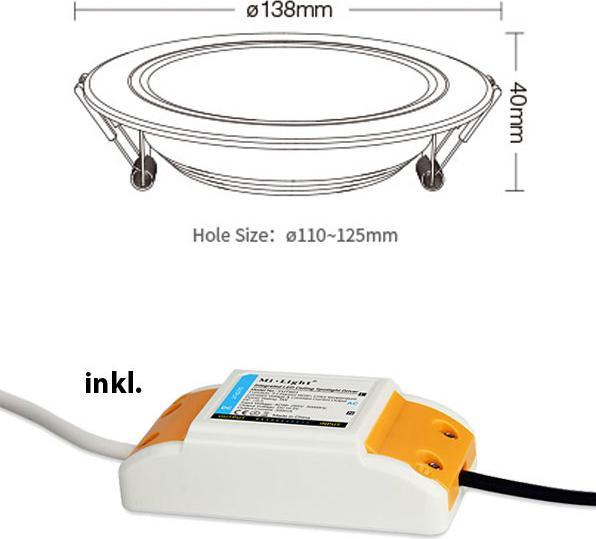 Produktbild Milight LED Einbauspot Smart 9W RGB+KW/WW 120° (720 lm)
