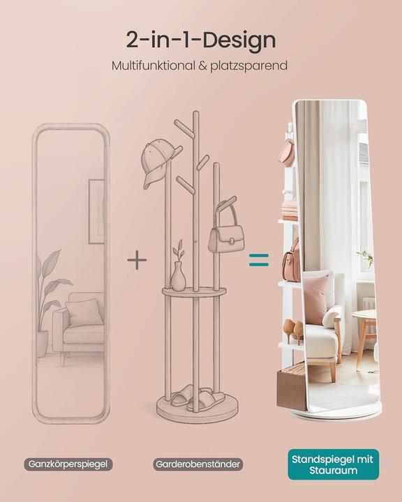 Immagine prodotto Songmics Standspiegel (45 x 163 cm)