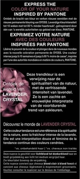 Produktbild Syoss Farben Pantone Haarfärbemittel 8-23 Lavendel Kristall (8-23 Lavender Crystal)