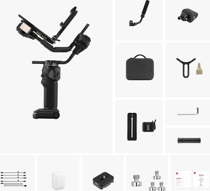 Image du produit Zhiyun Crane 4 Combo (Appareil photo à objectif interchangeable, Appareil photo reflex, 6 kg)