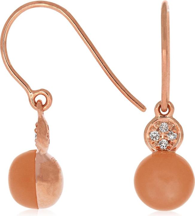 Actual product image Xen Earrings with peach moonstone and white topaz approx. 2.8 ct. rose gold plated (925 Sterling silver)