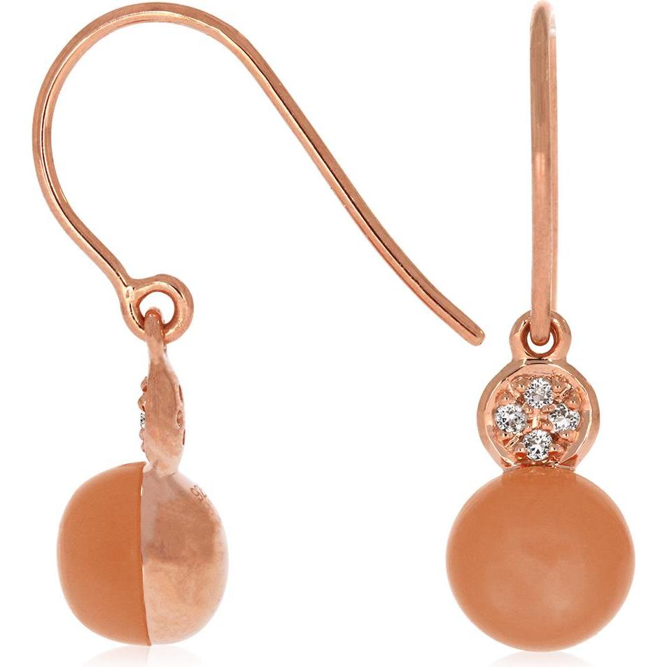 Thumbnail - Xen, Ohrringe, Ohrhänger mit Peach Mondstein und Weisstopase ca. 2,8 ct. rosèvergoldet, (925 Sterling Silber)