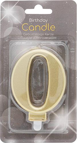 Image du produit Amscan Numéro de la bougie 0 or (1 pcs)