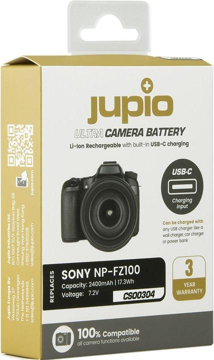 Immagine prodotto Jupio NP-FZ100 Ultra C (ingresso USB-C) 2400mAh (Batteria della fotocamera)