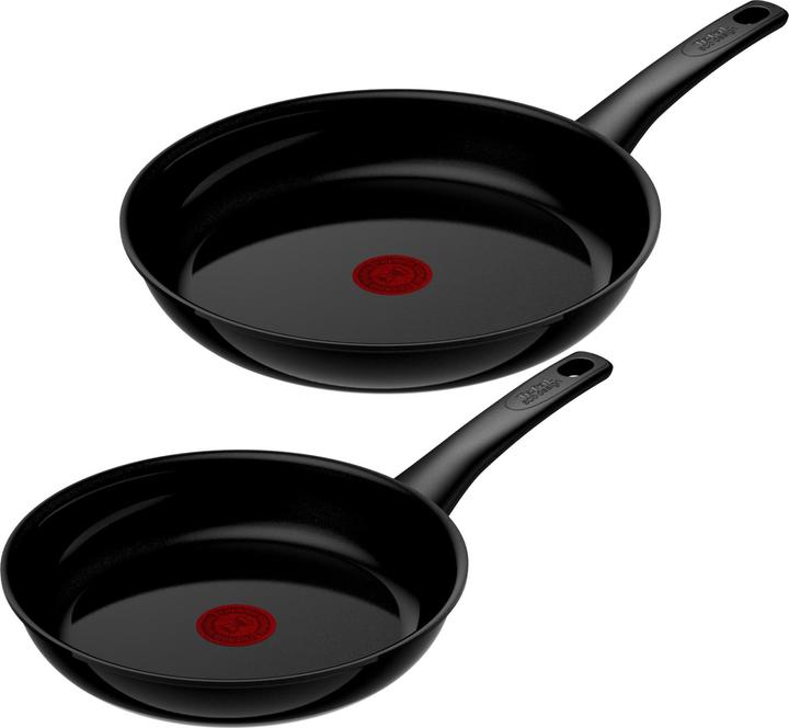 Tefal Pfannenset + Topfset / Bratpfanne Renew Black On 24cm + 28cm (24 cm, Bratpfanne, Pfannenset + Topfset, Aluminiumguss)