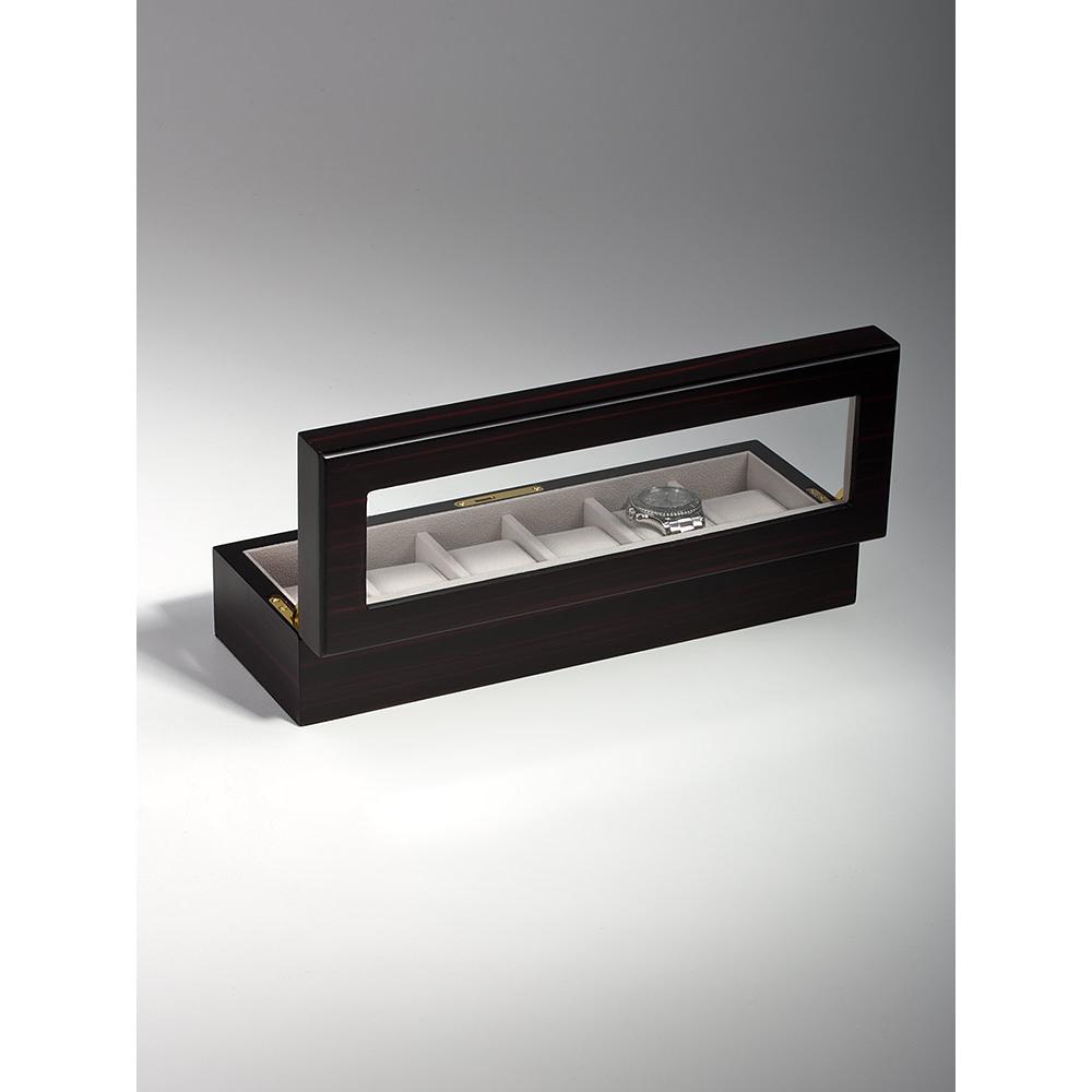 Rothenschild, Portagioielli, Scatola per orologi RS-1087-6E per 6 orologi in ebano, Marrone