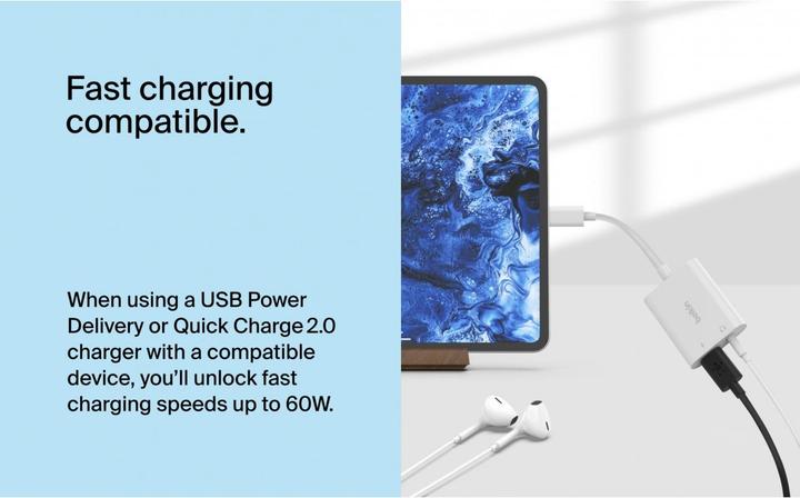 Actual product image Belkin RockStar Adapter (3.5mm socket, USB Type C)