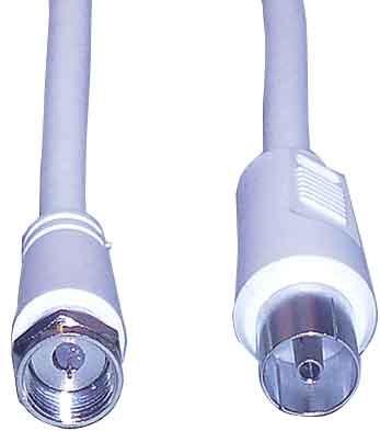 E+P FK 15 1.5m F plug coax jack White coaxial cable (85 dB, Antenna cable)