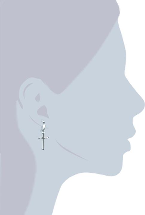 Image du produit Lulu & Jane Boucles d'oreilles femme croix en alliage métallique - 35784 (Alliage métallique)