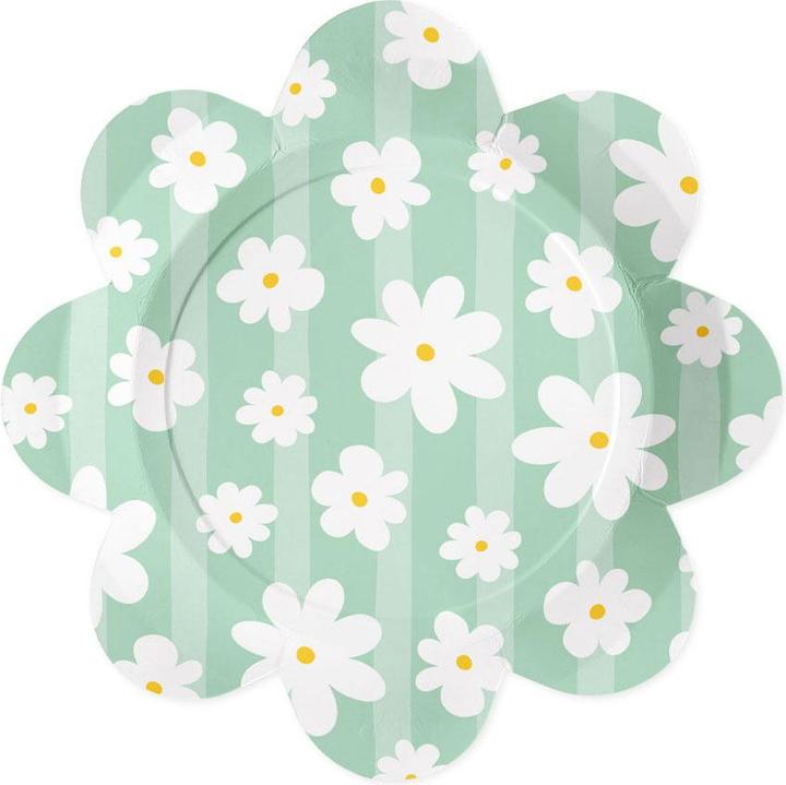 Produktbild Globos Europe Pappteller 23 cm Gänseblümchen - 8 Stück. (8x)