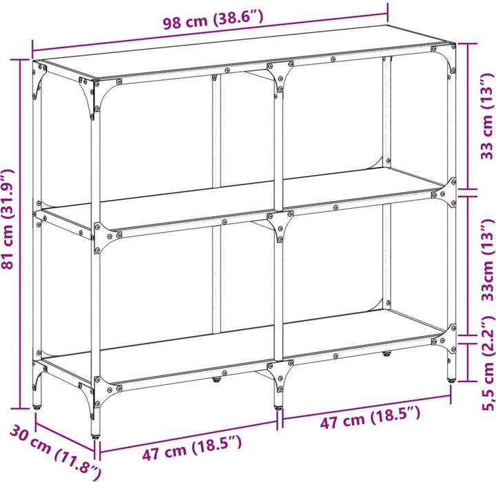 Image du produit vidaXL Konsolentisch (98 x 30 x 81 cm)