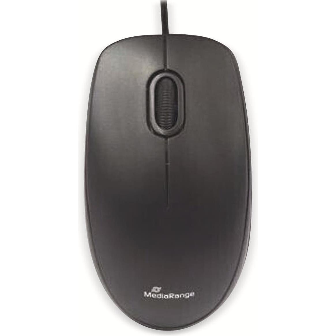 MediaRange MROS212 (Kabelgebunden), Maus, Grau, Schwarz