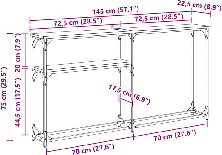 Immagine prodotto vidaXL Konsolentisch (22.50 x 22.50 x 75 cm)