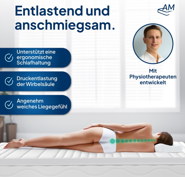 Actual product image AM Qualitätsmatratzen Premium Plus Gel Foam (160 x 200 cm)