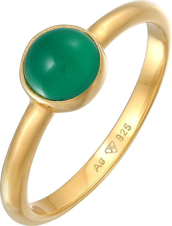 Image du produit Elli PREMIUM Bague agate solitaire pierre précieuse 925 argent rhodié (58, Argent 925)