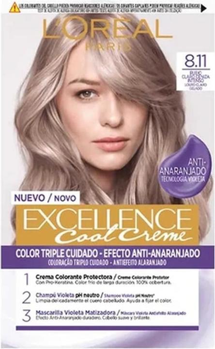 Image du produit L'Oréal Paris EXCELLENCE encre crème #8,11-rubio claro ceniza 192 ml (#8,11-rubio claro ceniza)