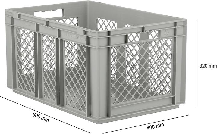 Image du produit Schäfer Shop Euro Box série EF 600, en PP, parois ajourées, différents contenus (63.70 l)