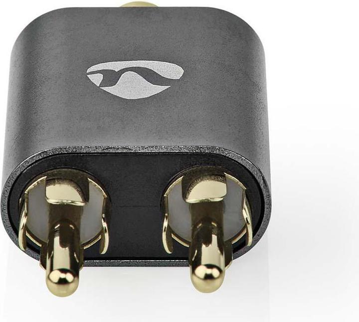 Immagine prodotto Nedis Adattatore audio stereo 2X RCA maschio 3,5 mm femmina placcato oro dritto alluminio grigio canna di (Analogico -> Analogico)