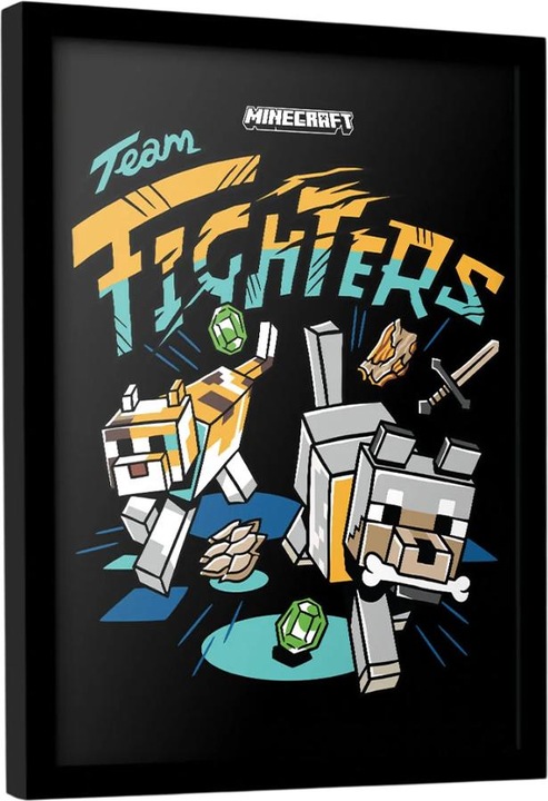 Produktbild Minecraft Gerahmtes Poster Team Fighters bedruckt