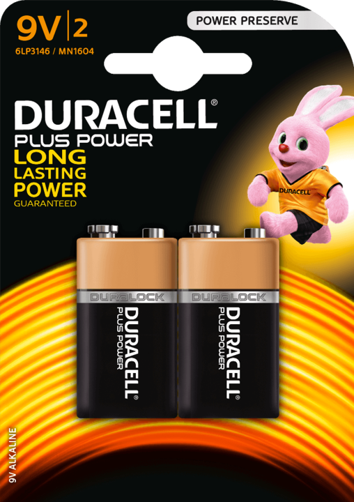 Actual product image Duracell Plus Power (2 pcs., 9V Block, 580 mAh)