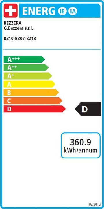 Energy Label Bezzera Bz 10