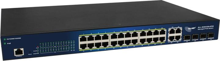 Produktbild Allnet switch smart managed layer2 24 port? poe budget 370w? 24x poe at? 4x sfp? 19"? all-sg84 (24 Ports)