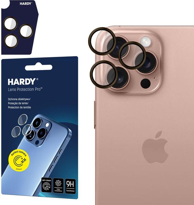 Produktbild 3MK Apple iPhone 16 Pro /16 Pro Max - HARDY Lens Protection Pro Rose Brown (1 Stück, Apple iPhone 16 Pro)