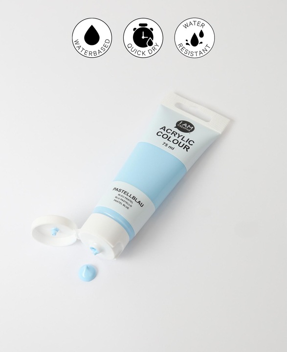 Produktbild I Am Creative Basic Acryl, Acrylfarbe auf Wasserbasis, 75 ml (Pastellblau, 75 ml)
