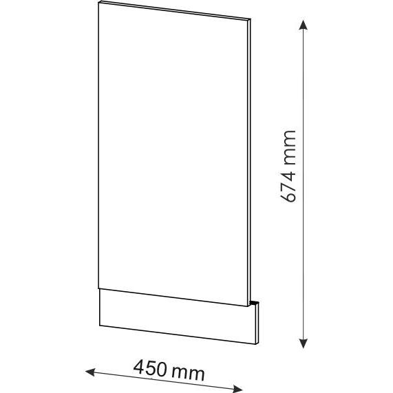 Thumbnail - Vicco Frontblende Fame-Line, Geschirrspüler Zubehör, Grau