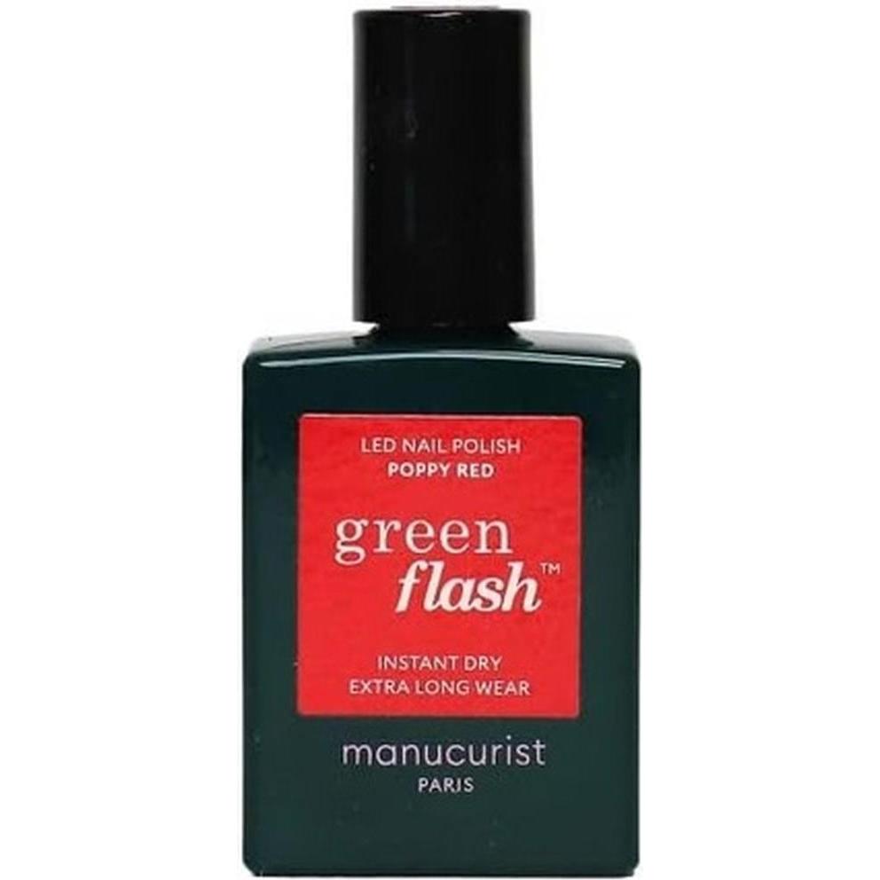 Manucurist, Smalto per unghie, Smalto Green Flash rosso papavero (Rosso papavero, Smalto per unghie effetto gel)