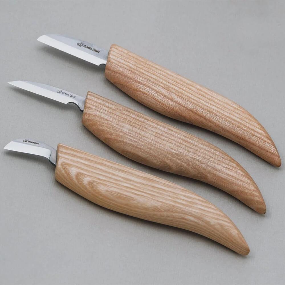 Thumbnail - Beaver Craft, Beitel + Handhobel, BeaverCraft Chip Carving Knives Set (13 mm)